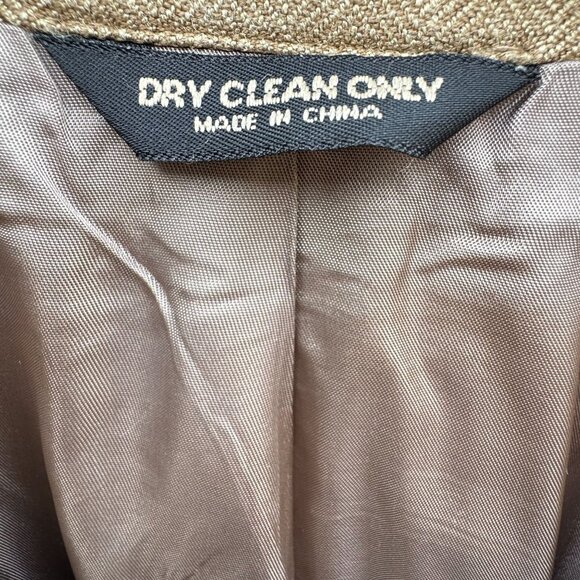 Chaps Ralph Lauren Vintage Mens Tan Herringbone Blazer Silk Classic 2 Button 42R - Picture 6 of 13